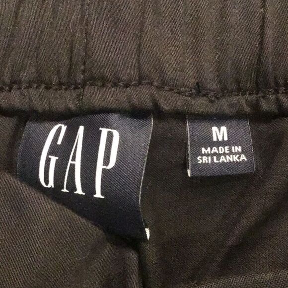 GAP Black Elastic Ruffle Waist Wide Leg High Waisted Cotton Shorts NEW - Picture 14 of 16